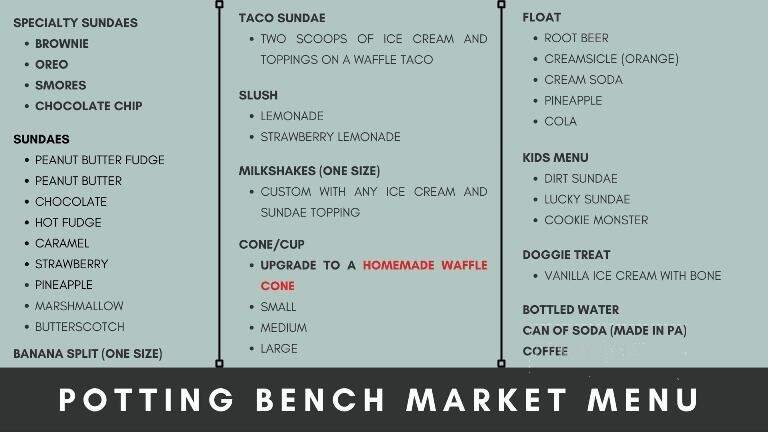 The Potting Bench - South Williamsport, PA menu_pic