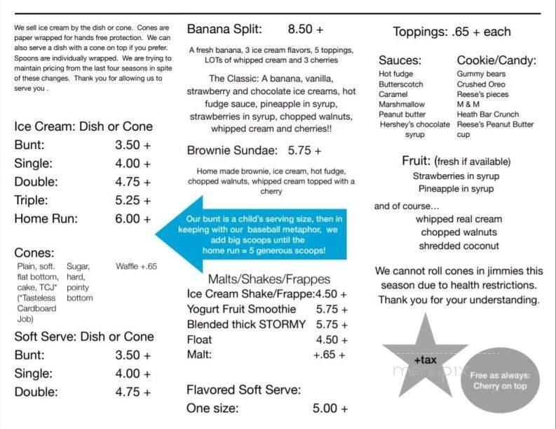 Short n' Sweet - South Chatham, MA menu_pic