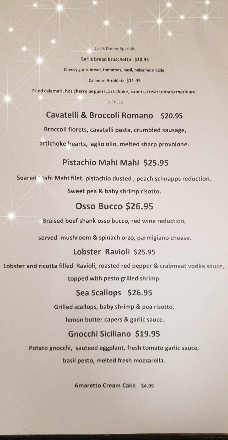Lisa Restaurant & Pizza - Toms River, NJ menu_pic