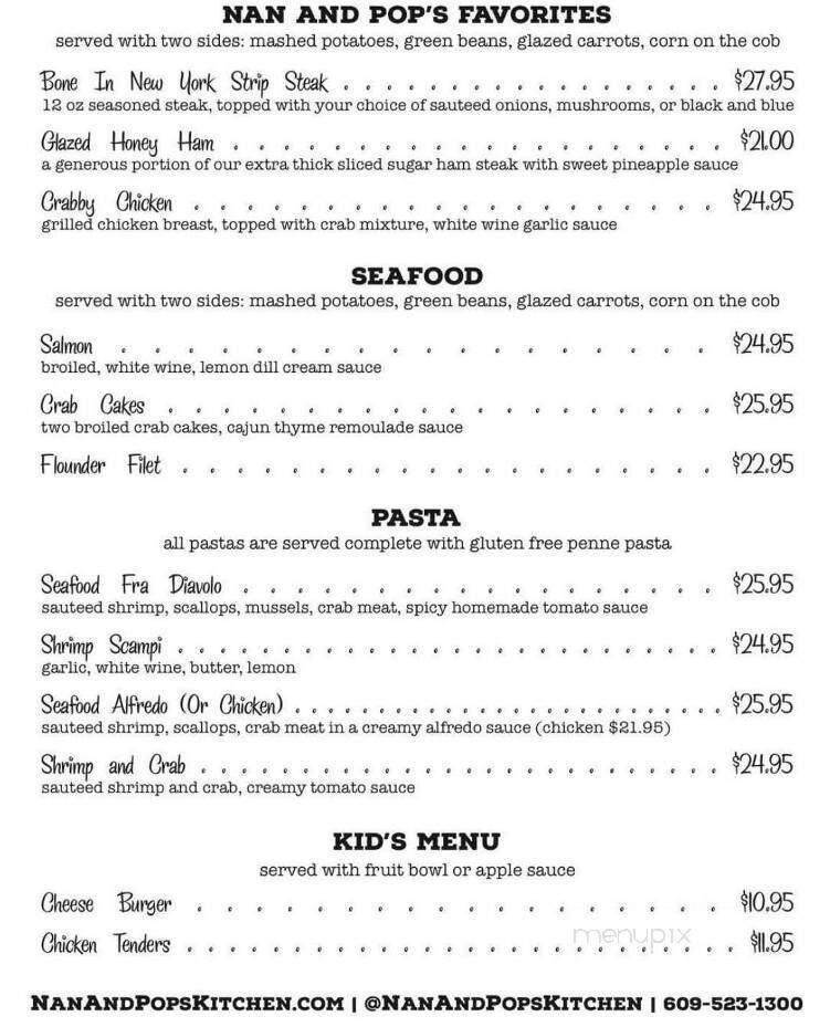 Nan and Pop's Kitchen - Wildwood, NJ menu_pic