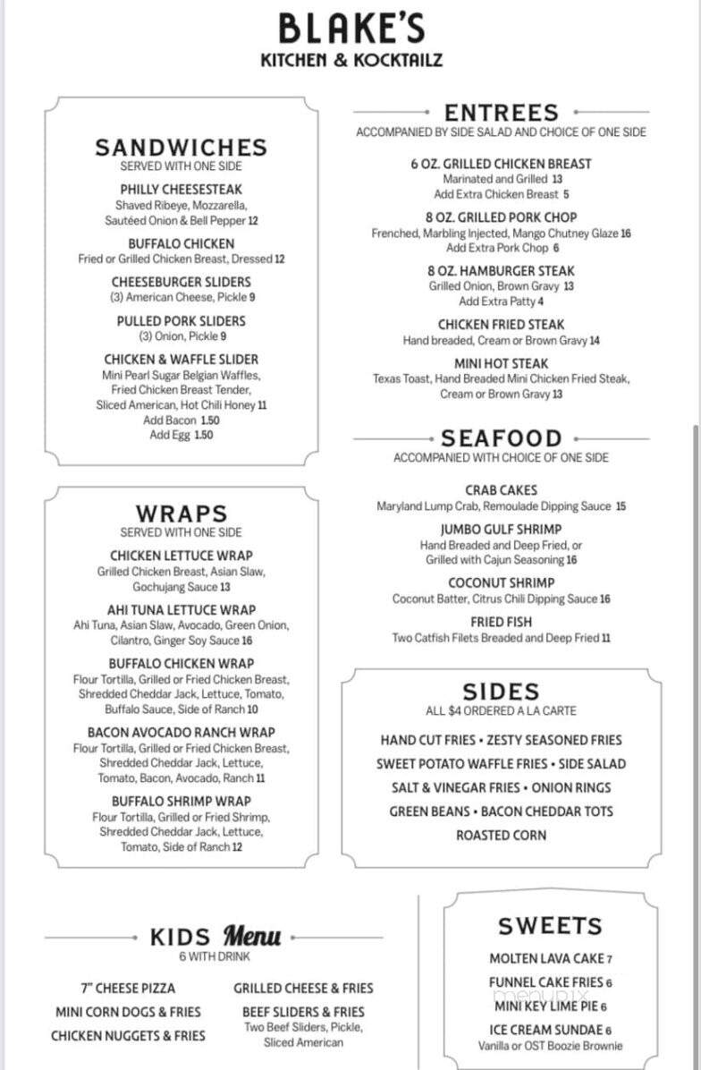 Blake's Kitchen & Kocktailz - Columbus, TX menu_pic