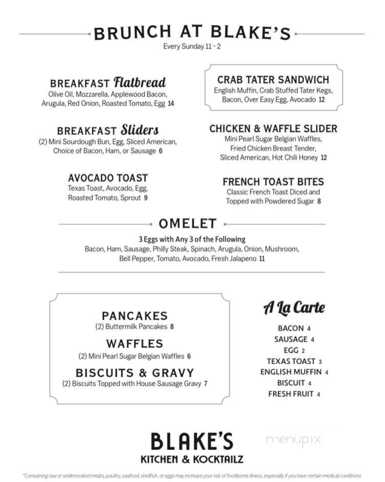 Blake's Kitchen & Kocktailz - Columbus, TX menu_pic