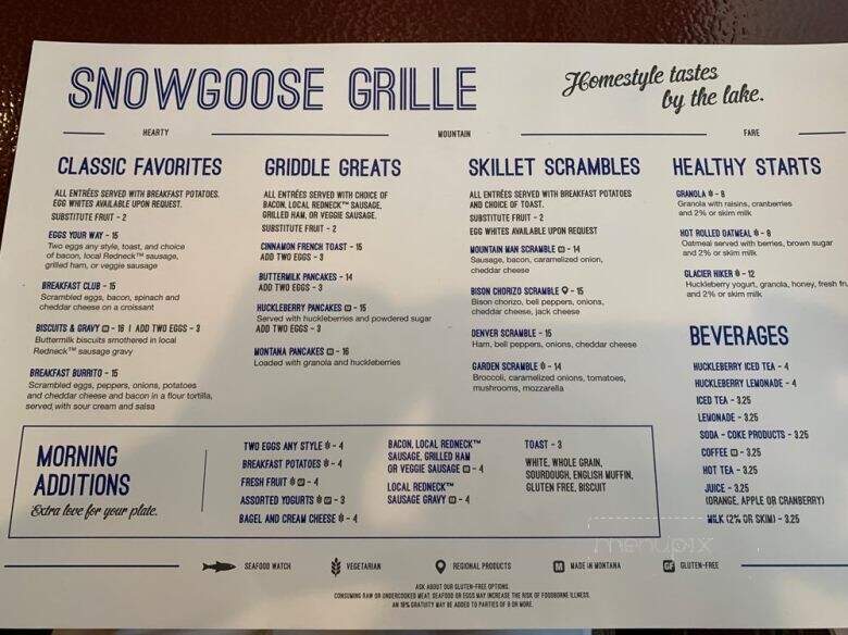 Snowgoose Grill - Saint Mary, MT menu_pic