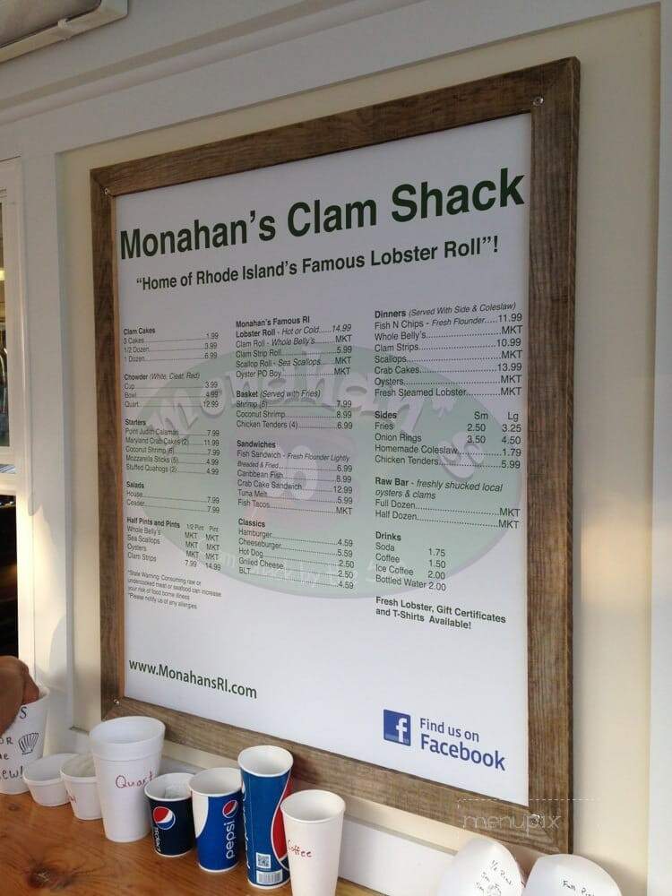 Monahan's Restaurant - Narragansett, RI menu_pic