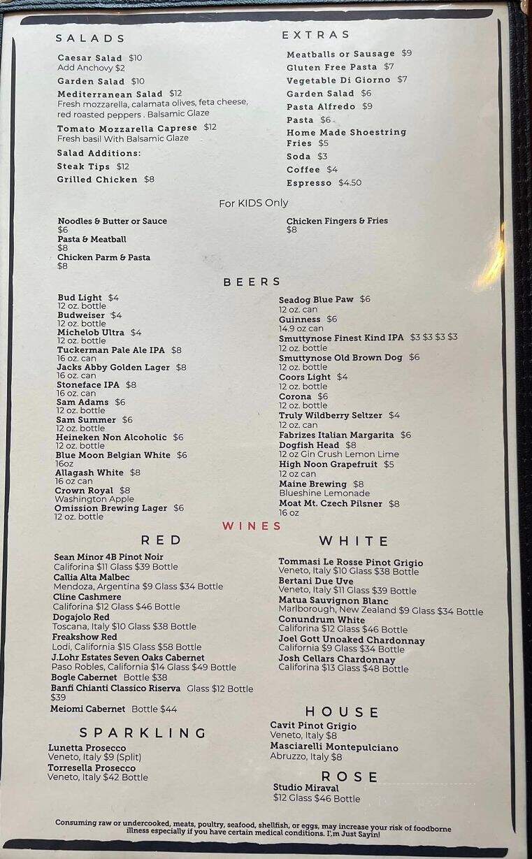 Sofia on Lafayette - Hampton, NH menu_pic