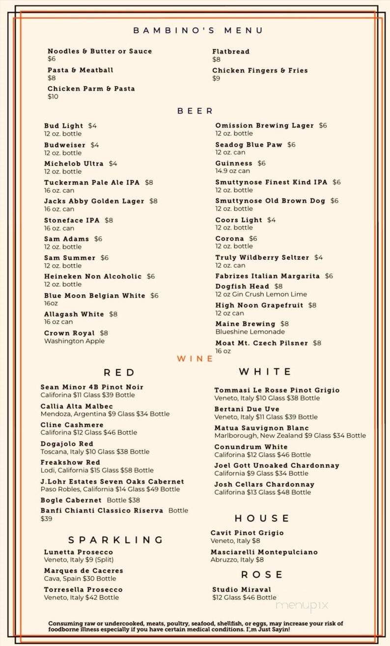 Sofia on Lafayette - Hampton, NH menu_pic