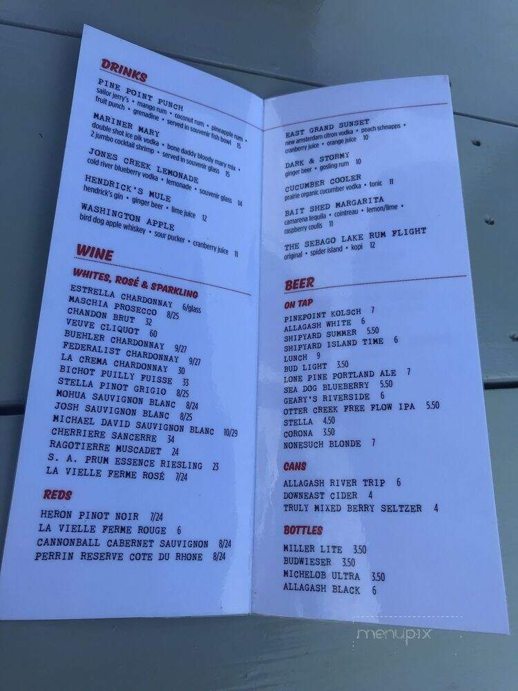 The Bait Shed - Scarborough, ME menu_pic