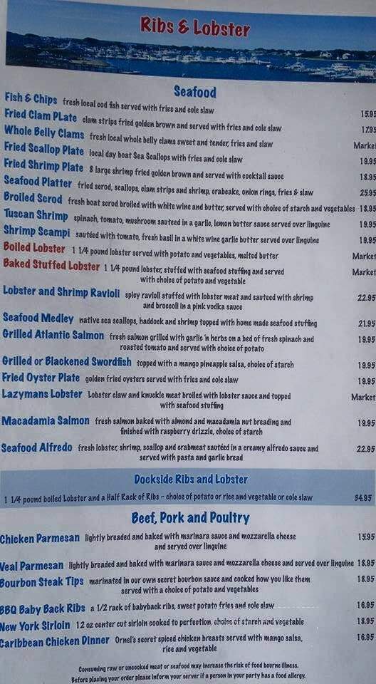 Dockside, The - Hyannis, MA menu_pic