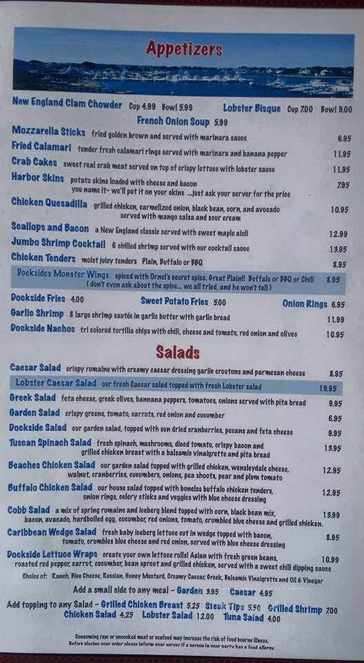Dockside, The - Hyannis, MA menu_pic