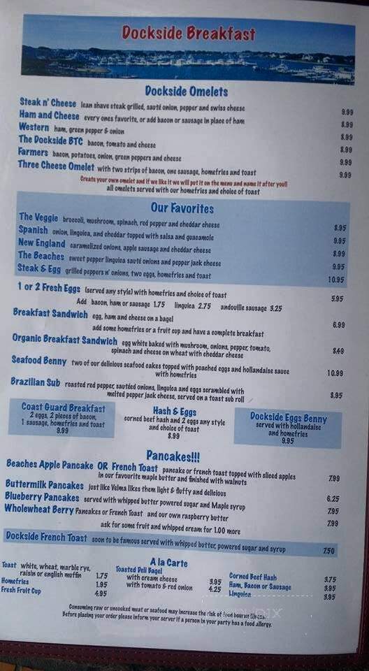 Dockside, The - Hyannis, MA menu_pic