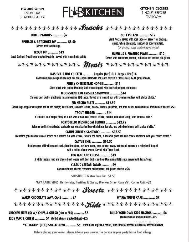 Frog Level Brewing Company - Waynesville, NC menu_pic