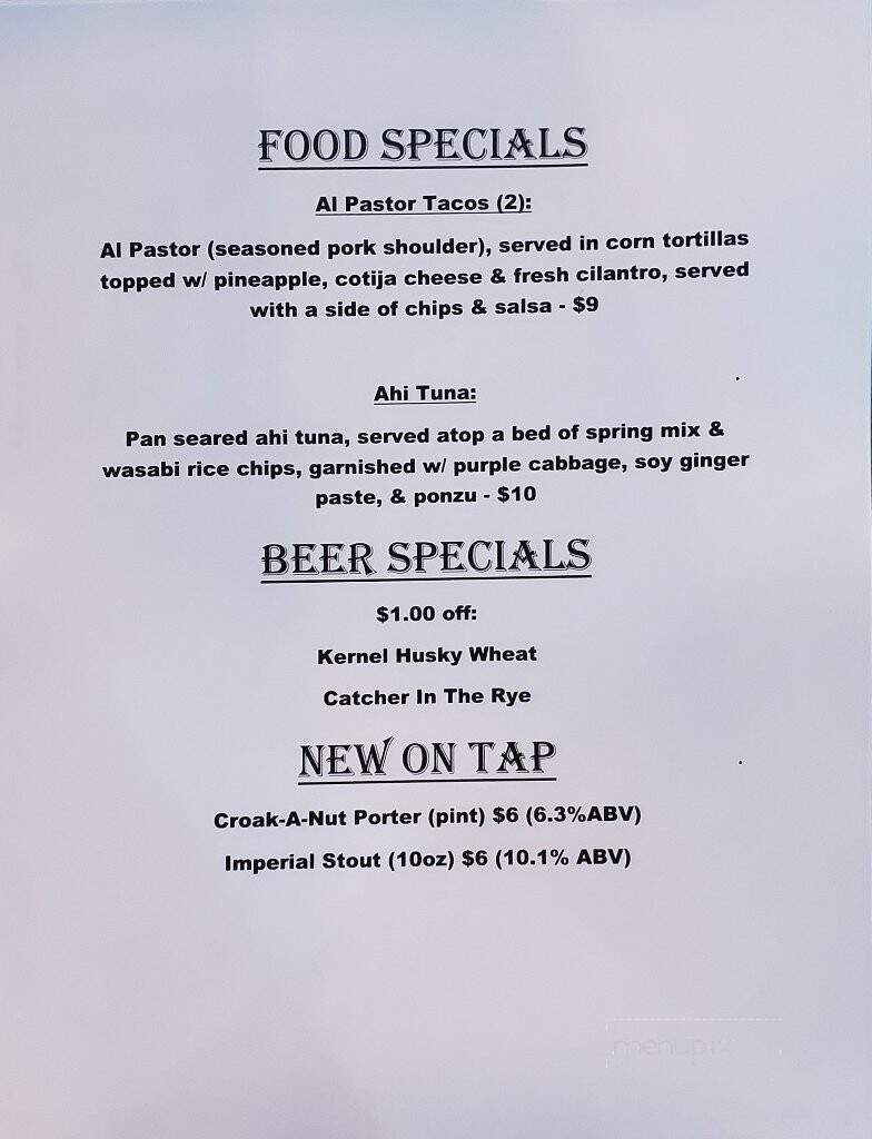 Frog Level Brewing Company - Waynesville, NC menu_pic