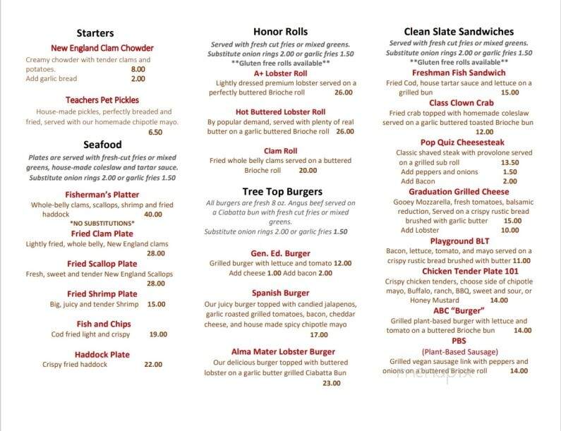 Little Red Schoolhouse - Campton, NH menu_pic