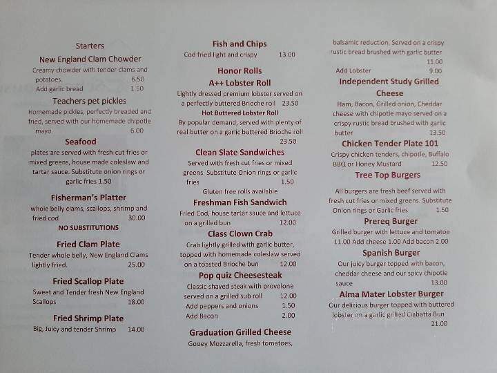 Little Red Schoolhouse - Campton, NH menu_pic