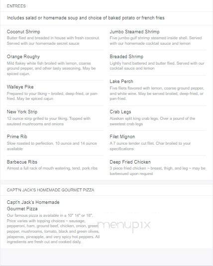 Captain Jack's Redwood Inn - Dowagiac, MI menu_pic