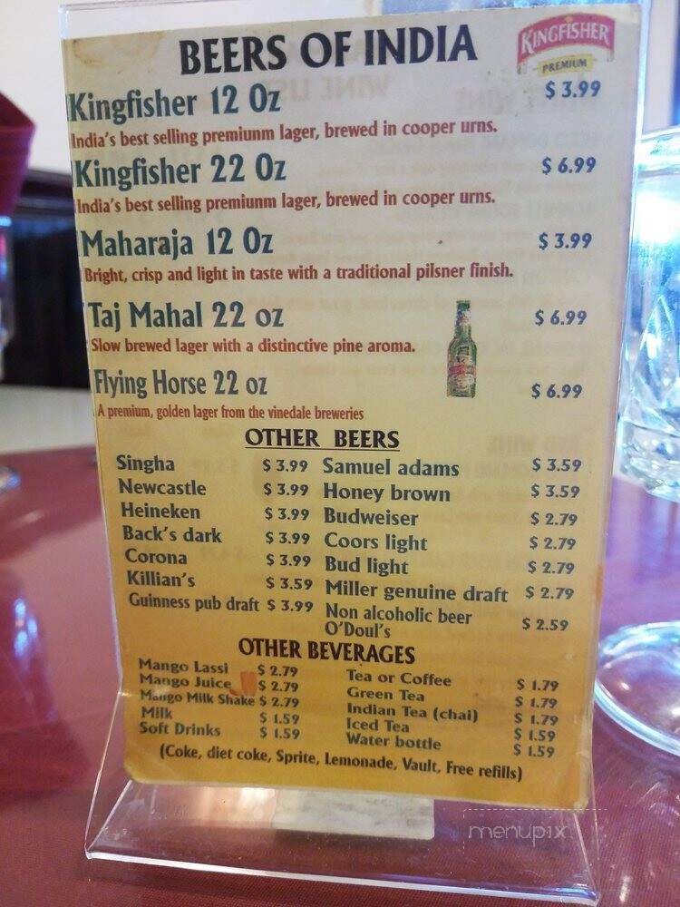 Shalimar Indian Restaurant - Indianapolis, IN menu_pic