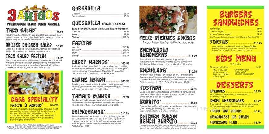 3 Amigos - Marathon City, WI menu_pic