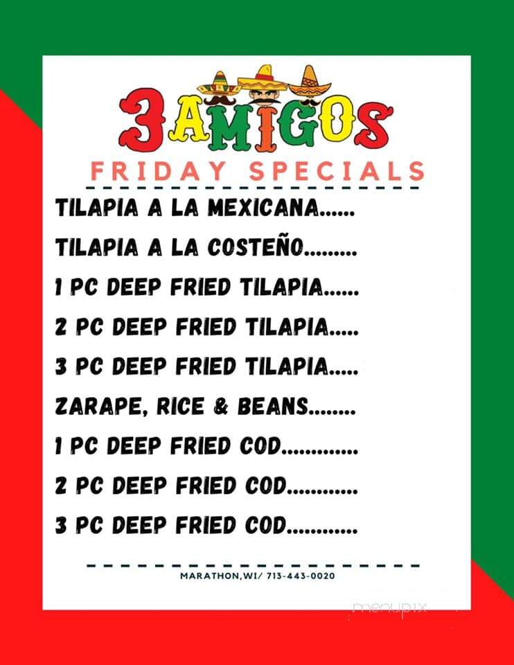 3 Amigos - Marathon City, WI menu_pic