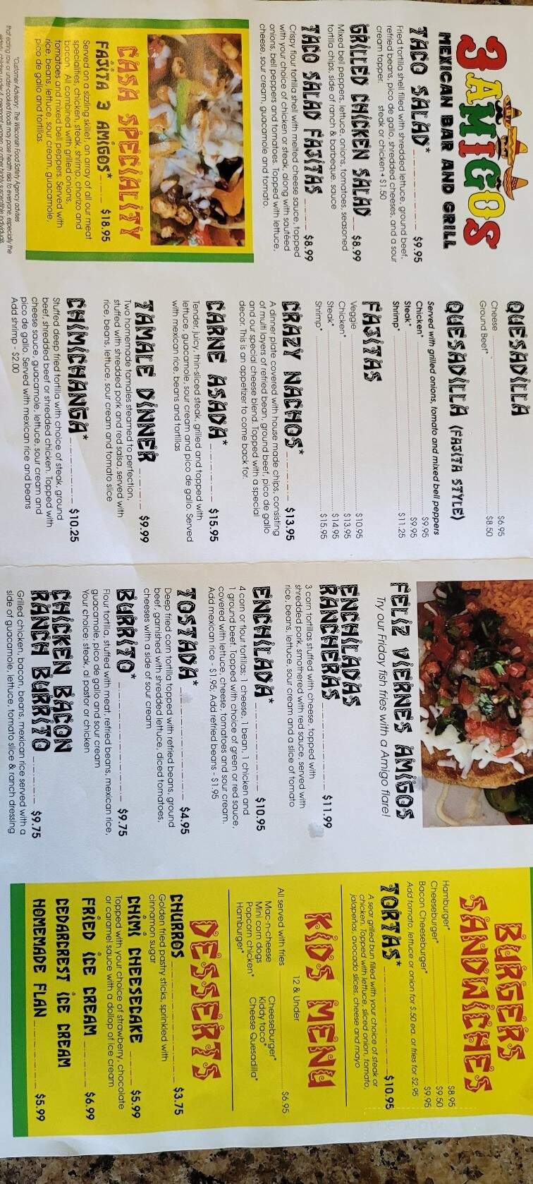 3 Amigos - Marathon City, WI menu_pic