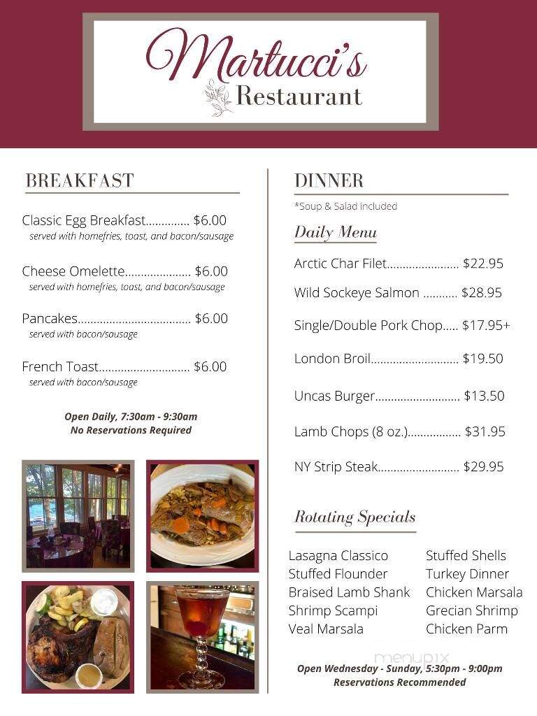 Martucci's - Hague, NY menu_pic