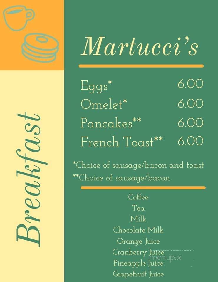 Martucci's - Hague, NY menu_pic
