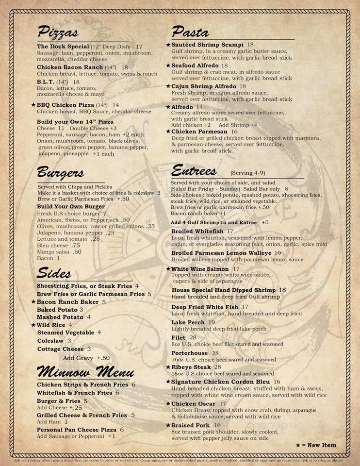 The Dock at Bay Ridge - Garden, MI menu_pic
