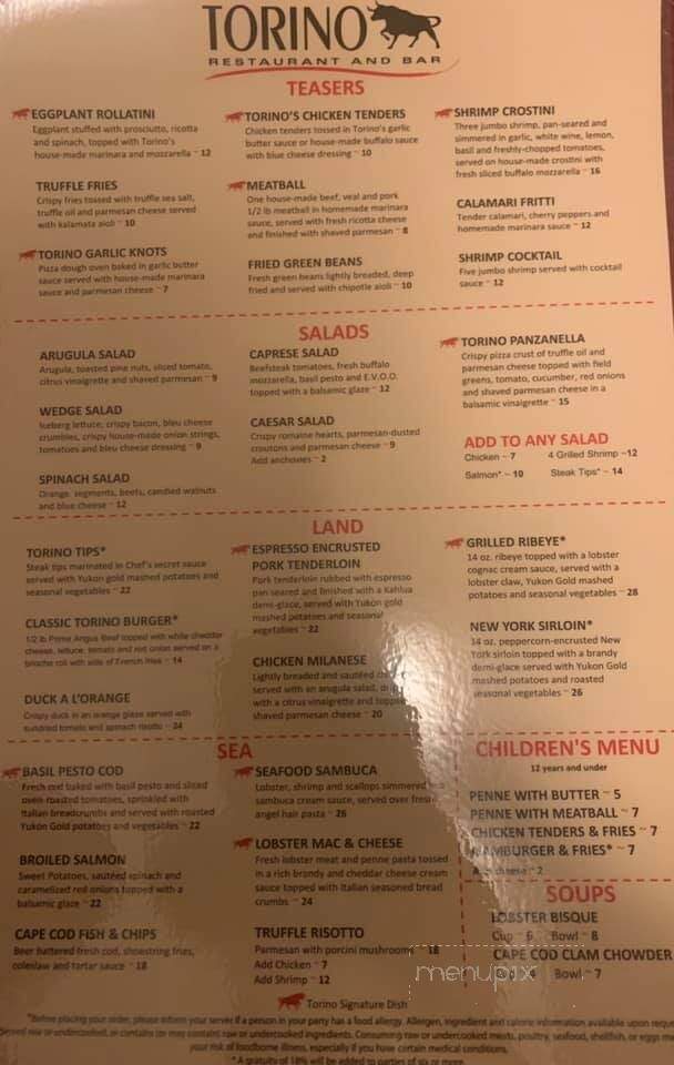 Torino Restaurant and Bar - Hyannis, MA menu_pic