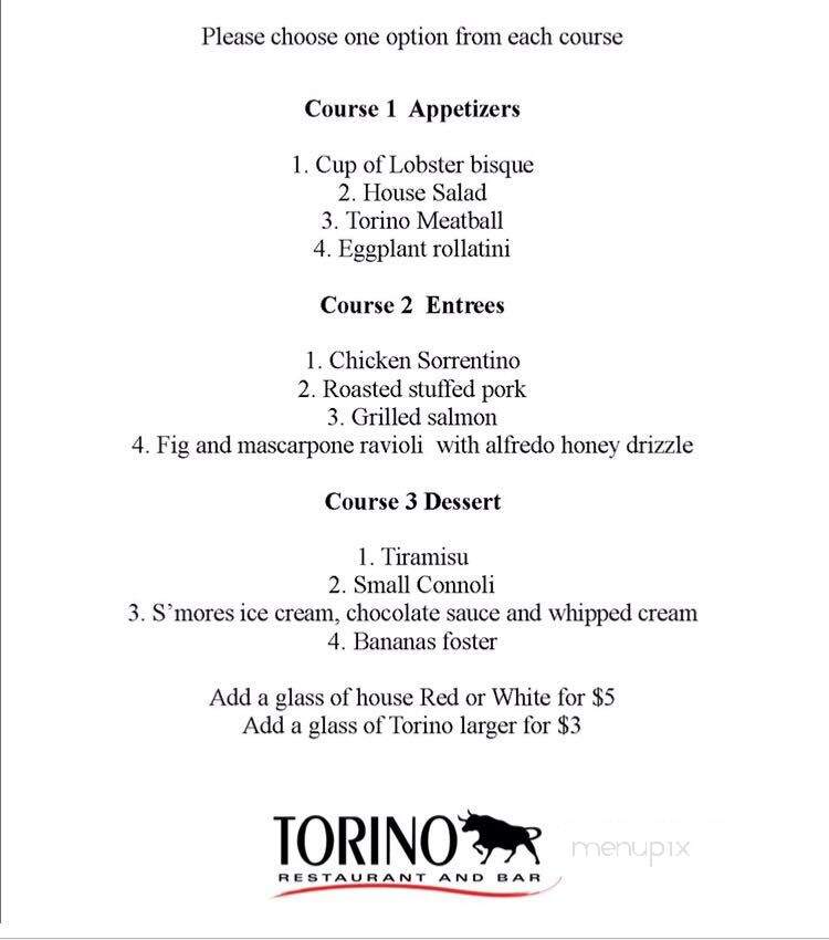 Torino Restaurant and Bar - Hyannis, MA menu_pic