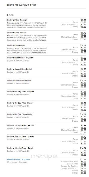Curley's Fries - Wildwood, NJ menu_pic