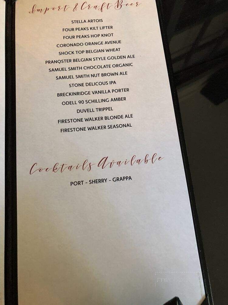 Pasta House Co - Pinetop, AZ menu_pic