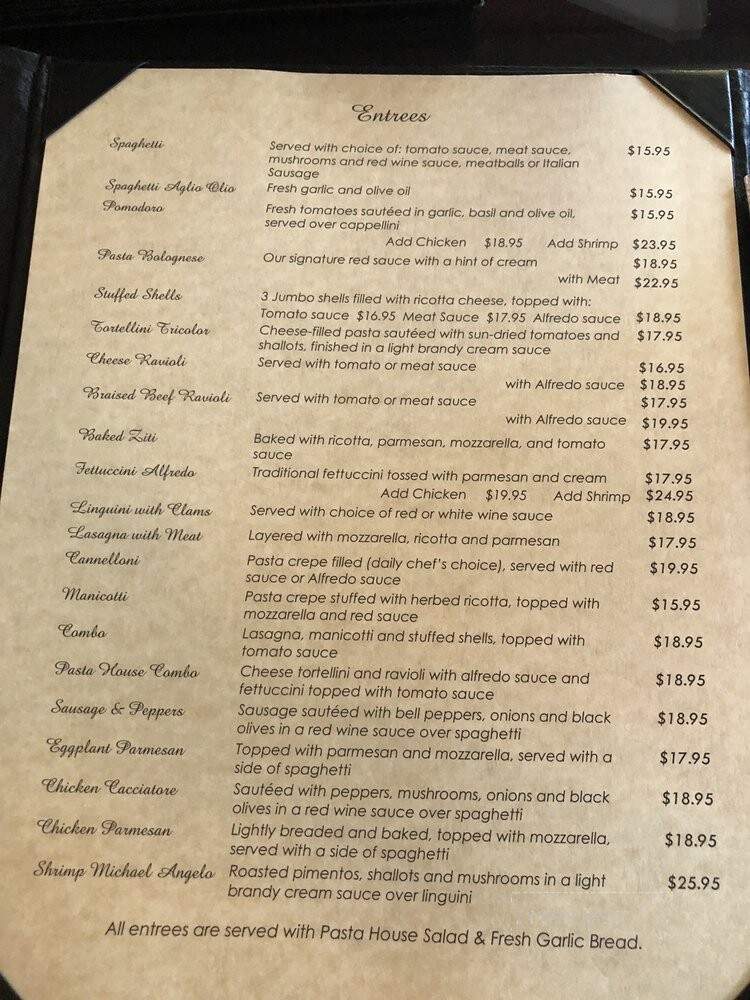 Pasta House Co - Pinetop, AZ menu_pic