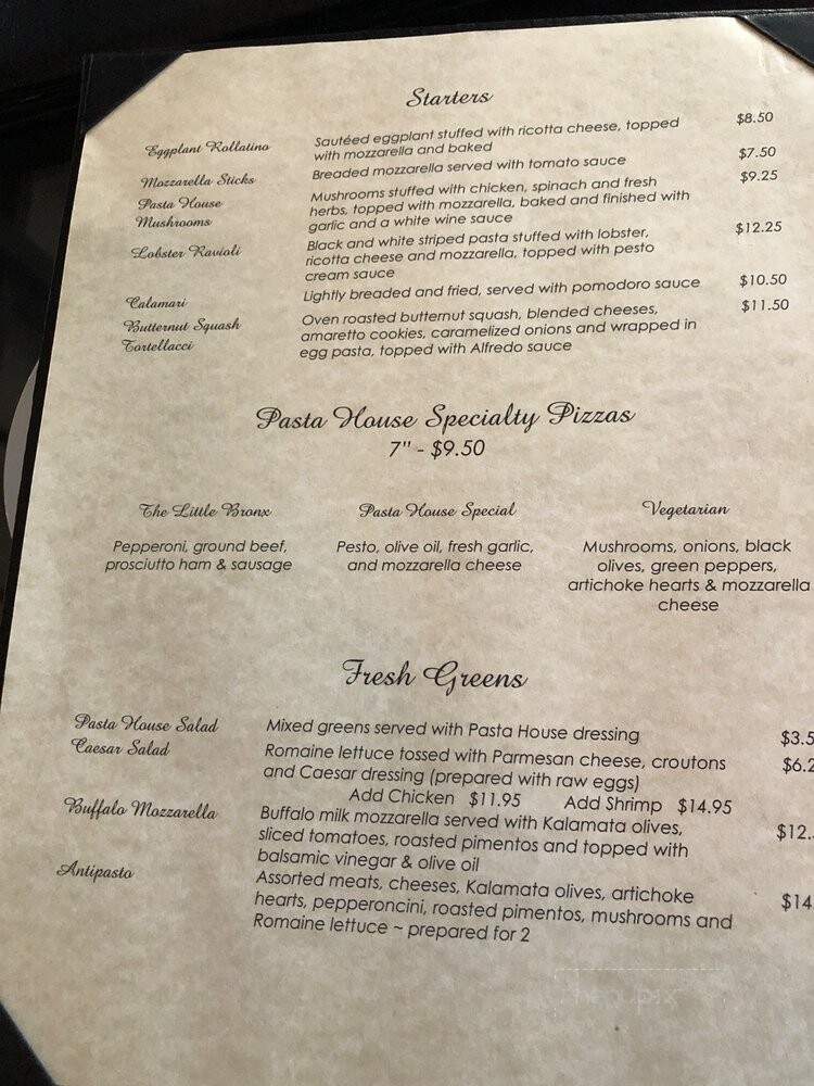Pasta House Co - Pinetop, AZ menu_pic