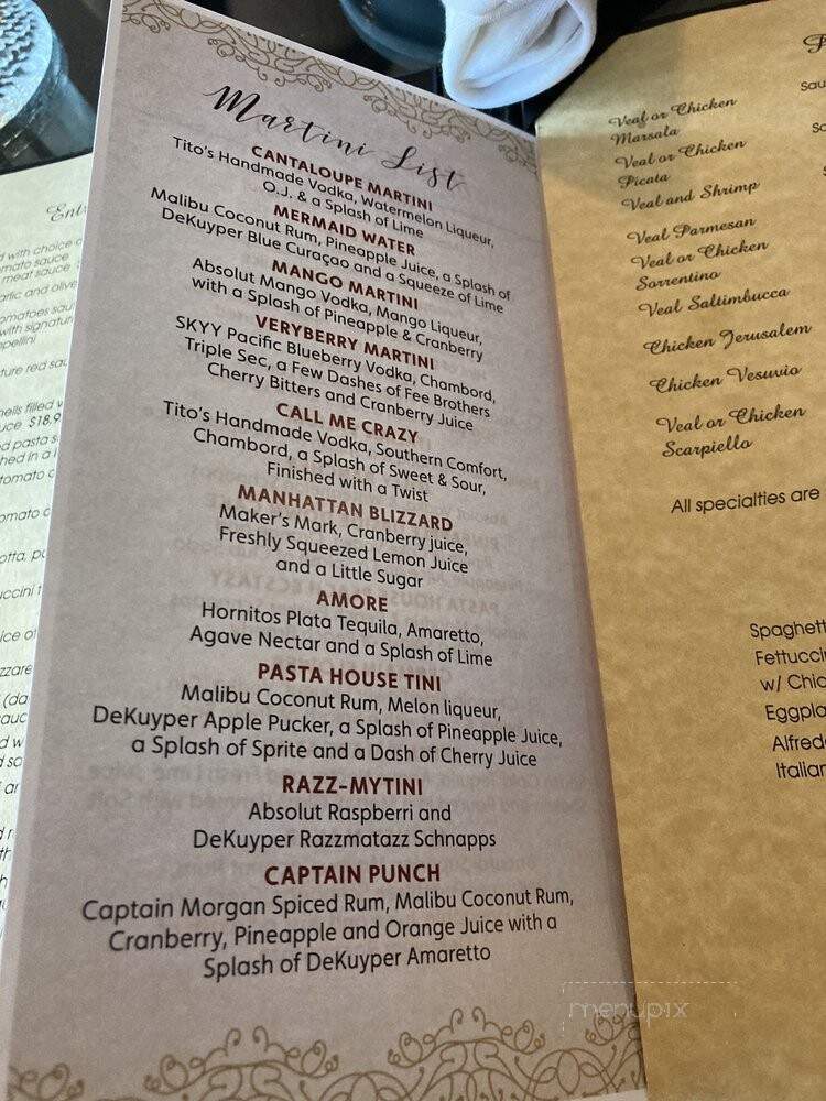 Pasta House Co - Pinetop, AZ menu_pic