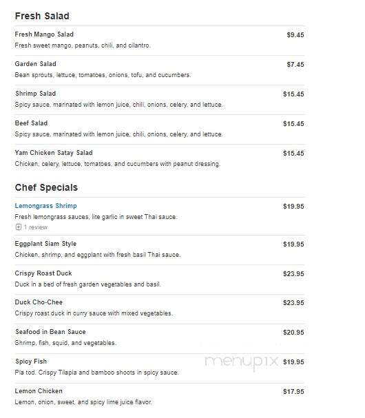 Lemongrass Thai Restaurant - Winterville, NC menu_pic