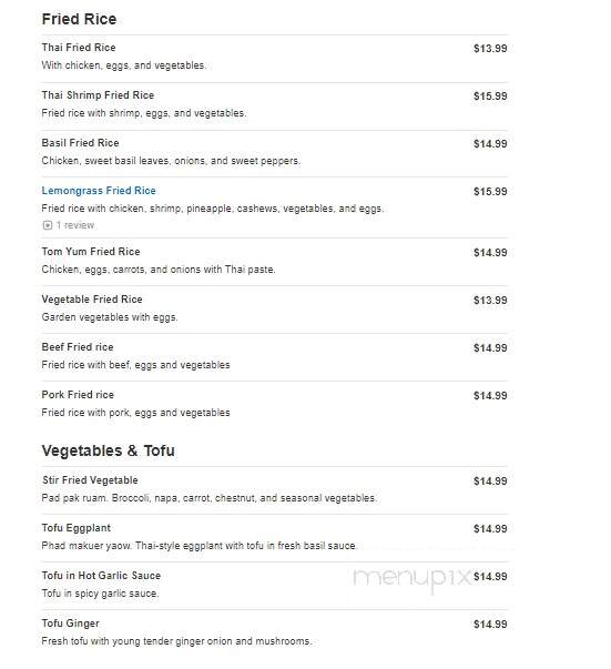 Lemongrass Thai Restaurant - Winterville, NC menu_pic