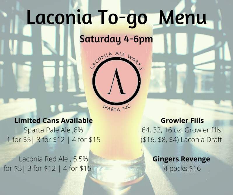 Laconia Ale Works - Sparta, NC menu_pic