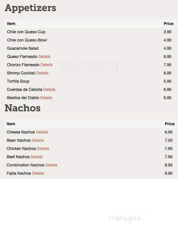 El Centro Mexican Restaurant - Rowlett, TX menu_pic