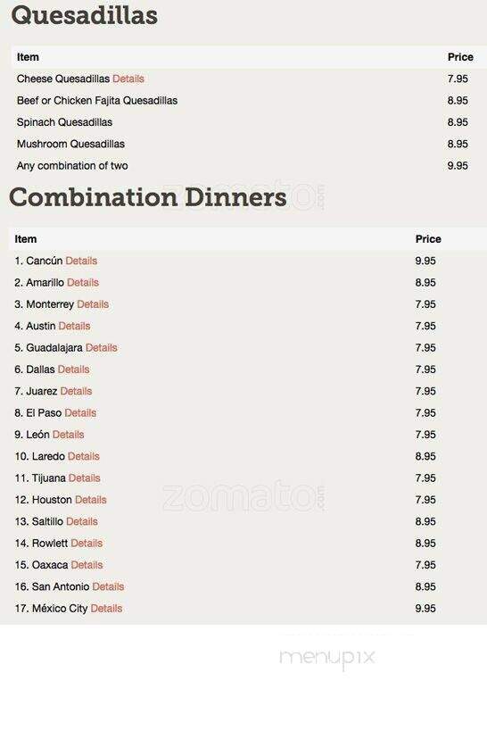 El Centro Mexican Restaurant - Rowlett, TX menu_pic