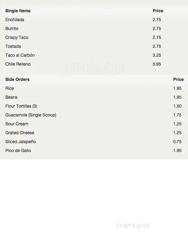 El Centro Mexican Restaurant - Rowlett, TX menu_pic