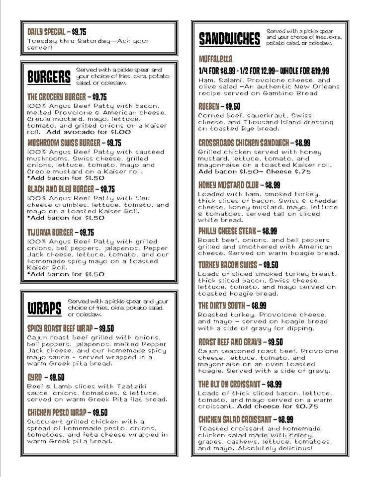 Government Street Grocery - Ocean Springs, MS menu_pic