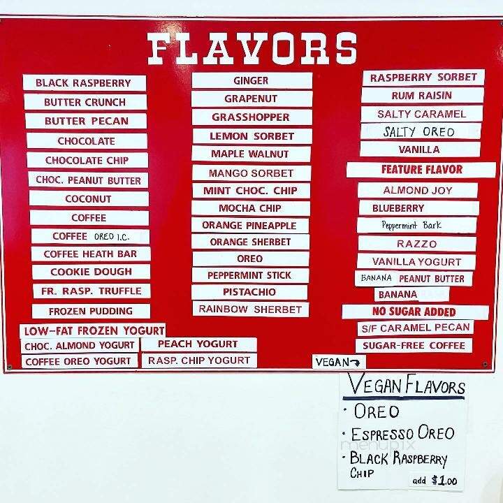 Ice Cream Smuggler - Dennis, MA menu_pic