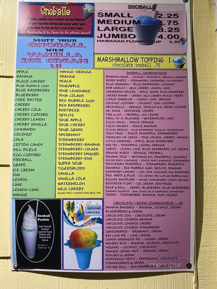 Bonkey's Ice Cream & Snoballs - Ocean View, DE menu_pic