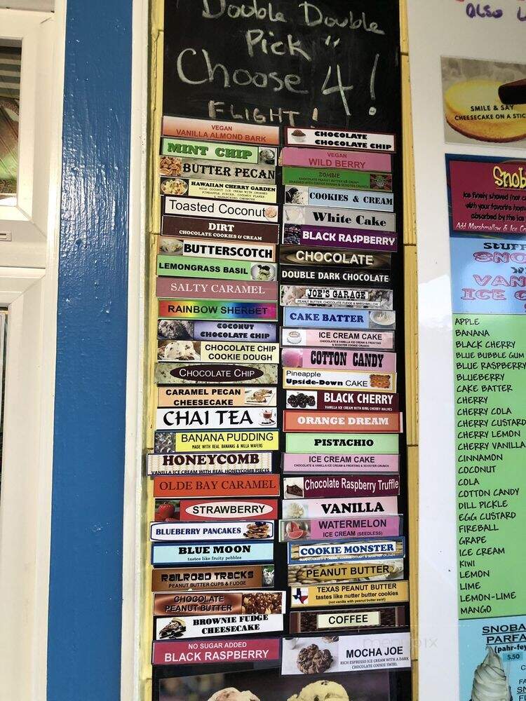 Bonkey's Ice Cream & Snoballs - Ocean View, DE menu_pic