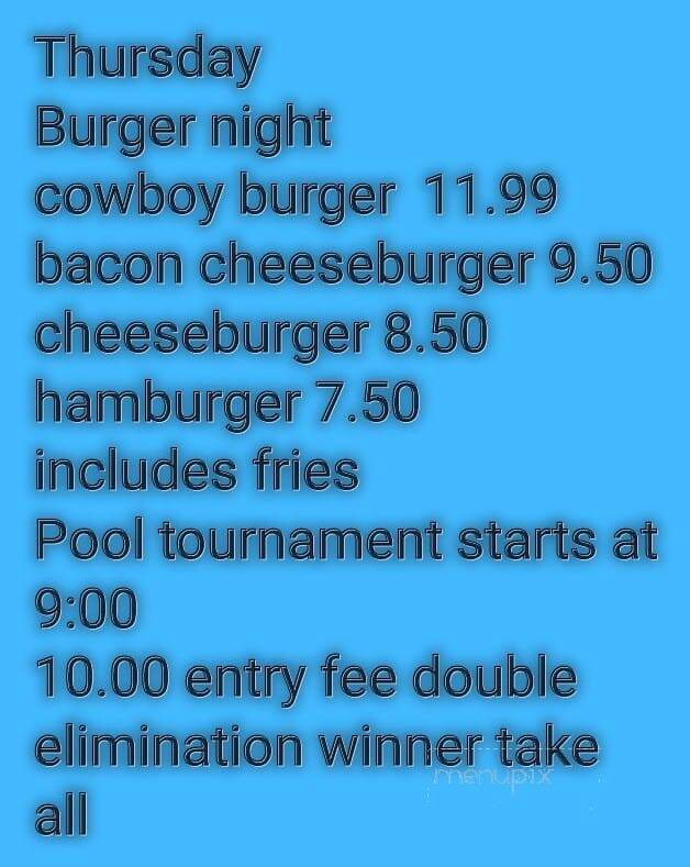 Whiskey River Grill - Bowden, WV menu_pic