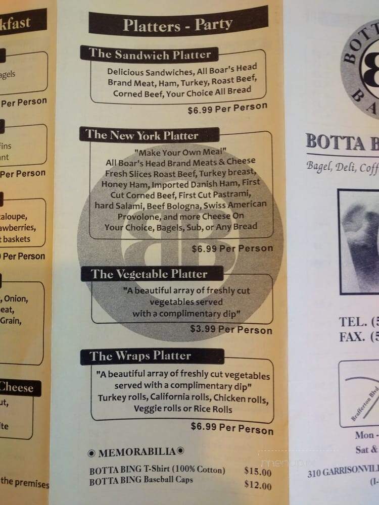 Botta Bing Bagel & Deli - Stafford, VA menu_pic