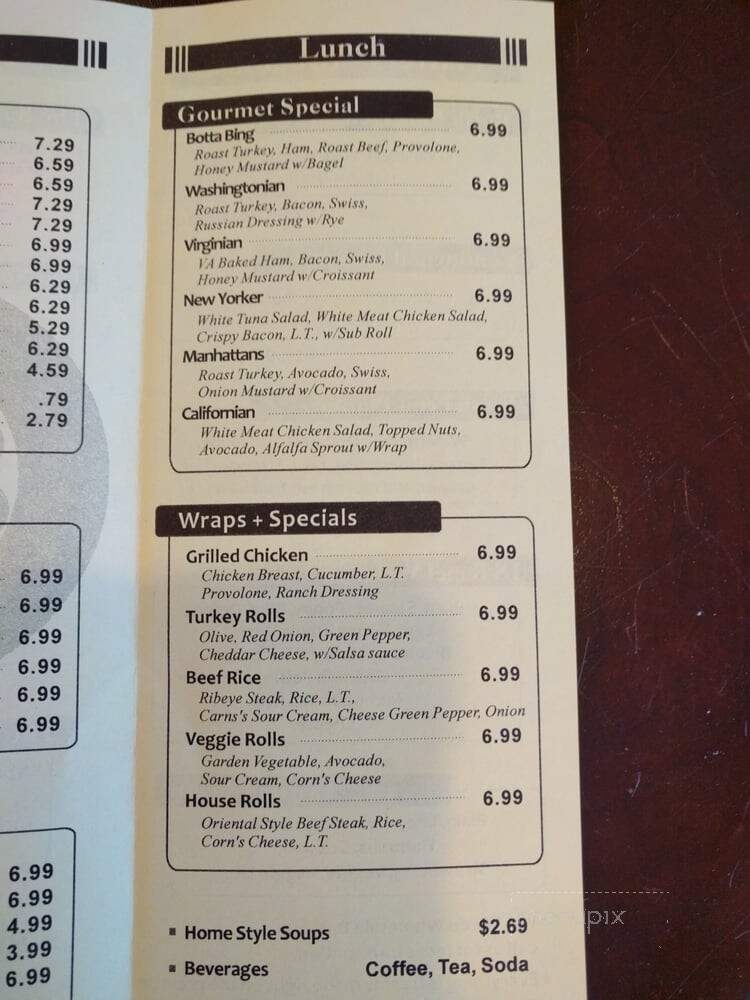 Botta Bing Bagel & Deli - Stafford, VA menu_pic