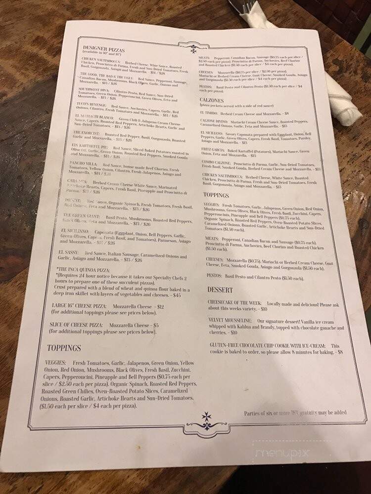 Velvet Elvis at La Misión - Patagonia, AZ menu_pic