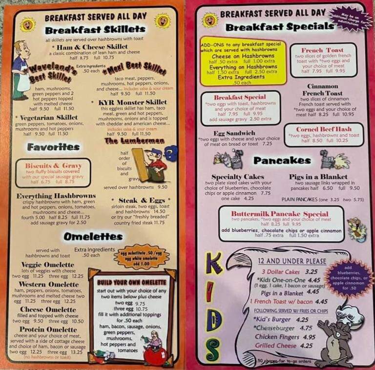 Waveland Cafe West - Booneville, IA menu_pic
