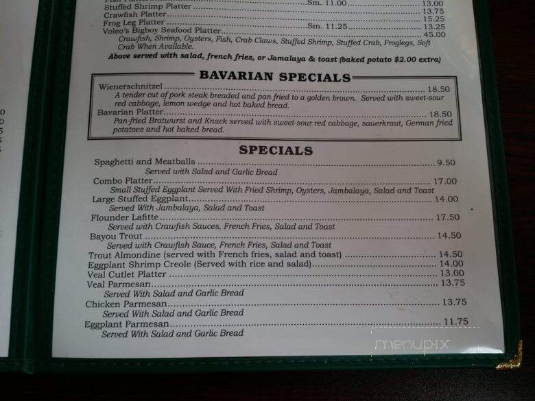 Voleo's Seafood Restaurant - Westwego, LA menu_pic