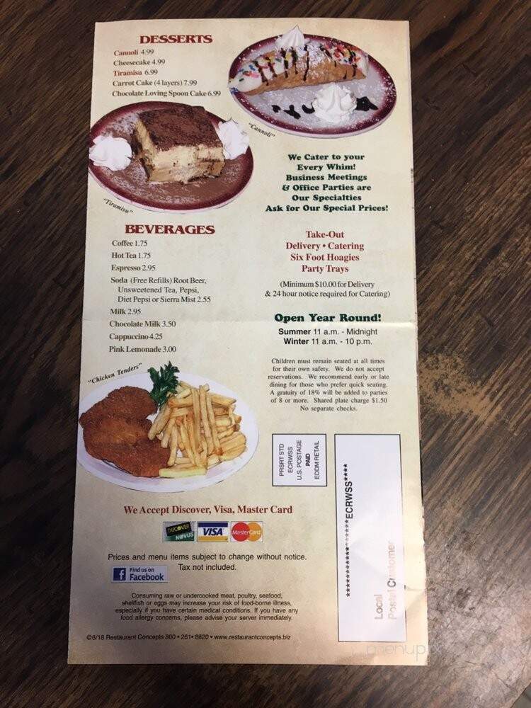 Carini's Pizza & Italian - Wildwood Crest, NJ menu_pic